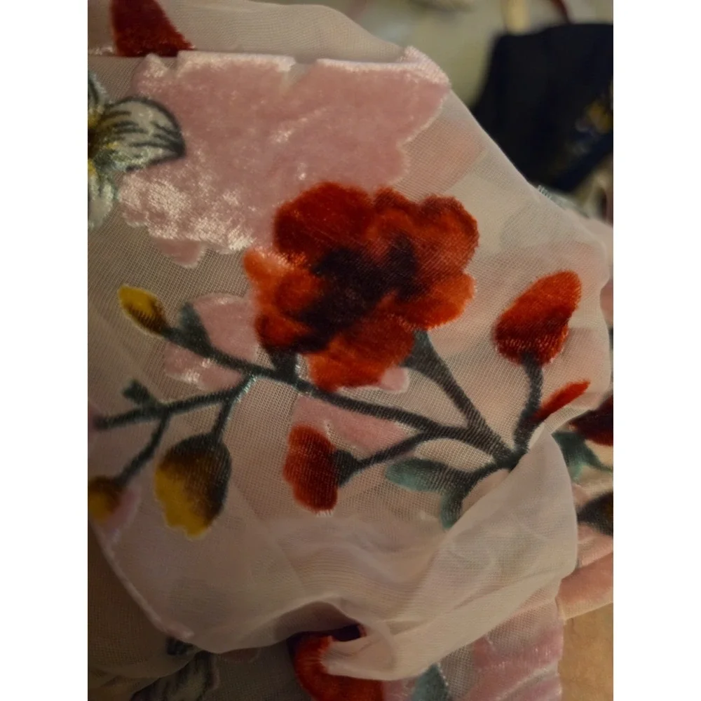 Searington Road Floral Smocked Velvet Maxi Dress SZ 16 Cottagecore Boho Romantic
